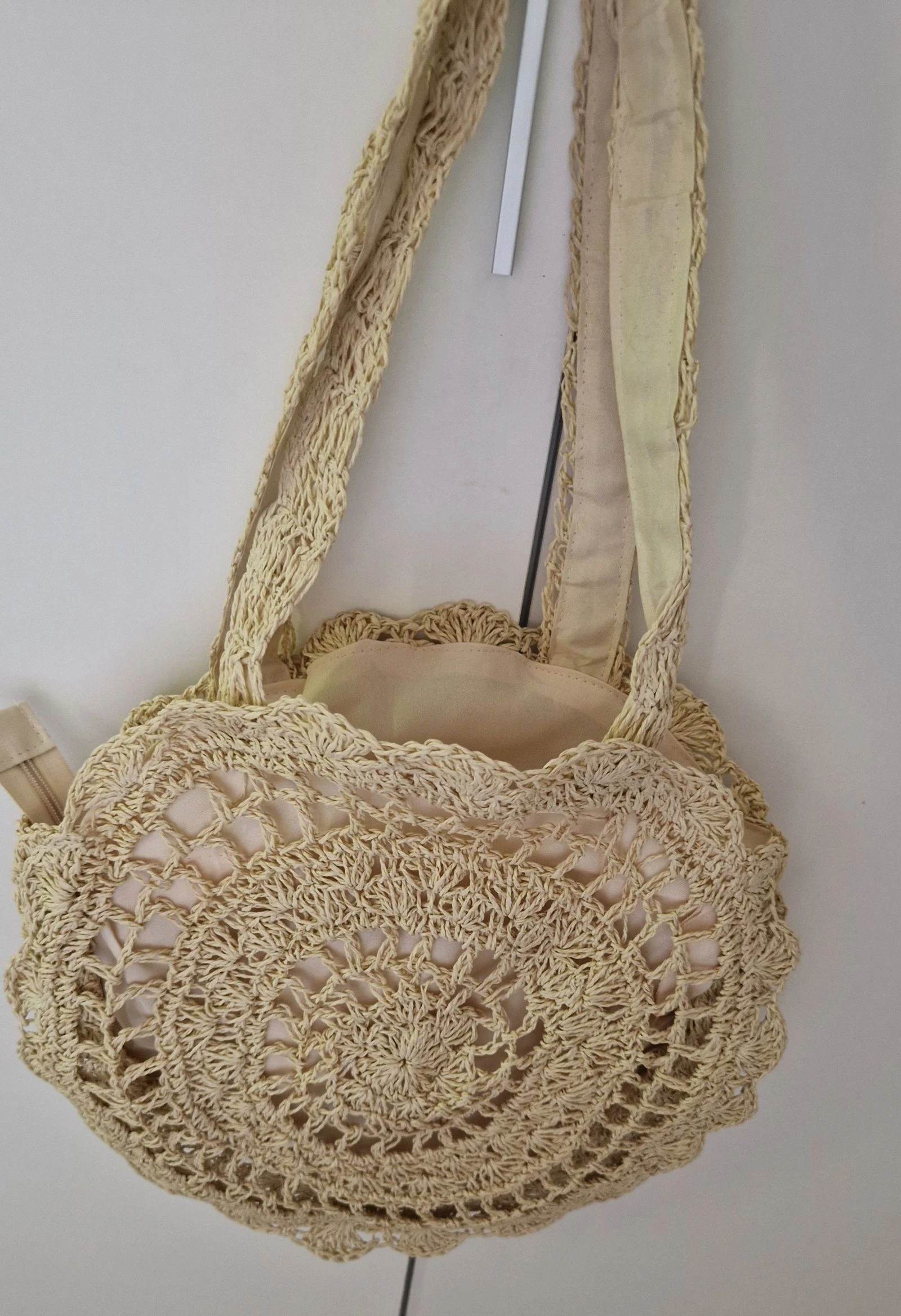 Bolso bandolera crochet rafia crudo – photo 5